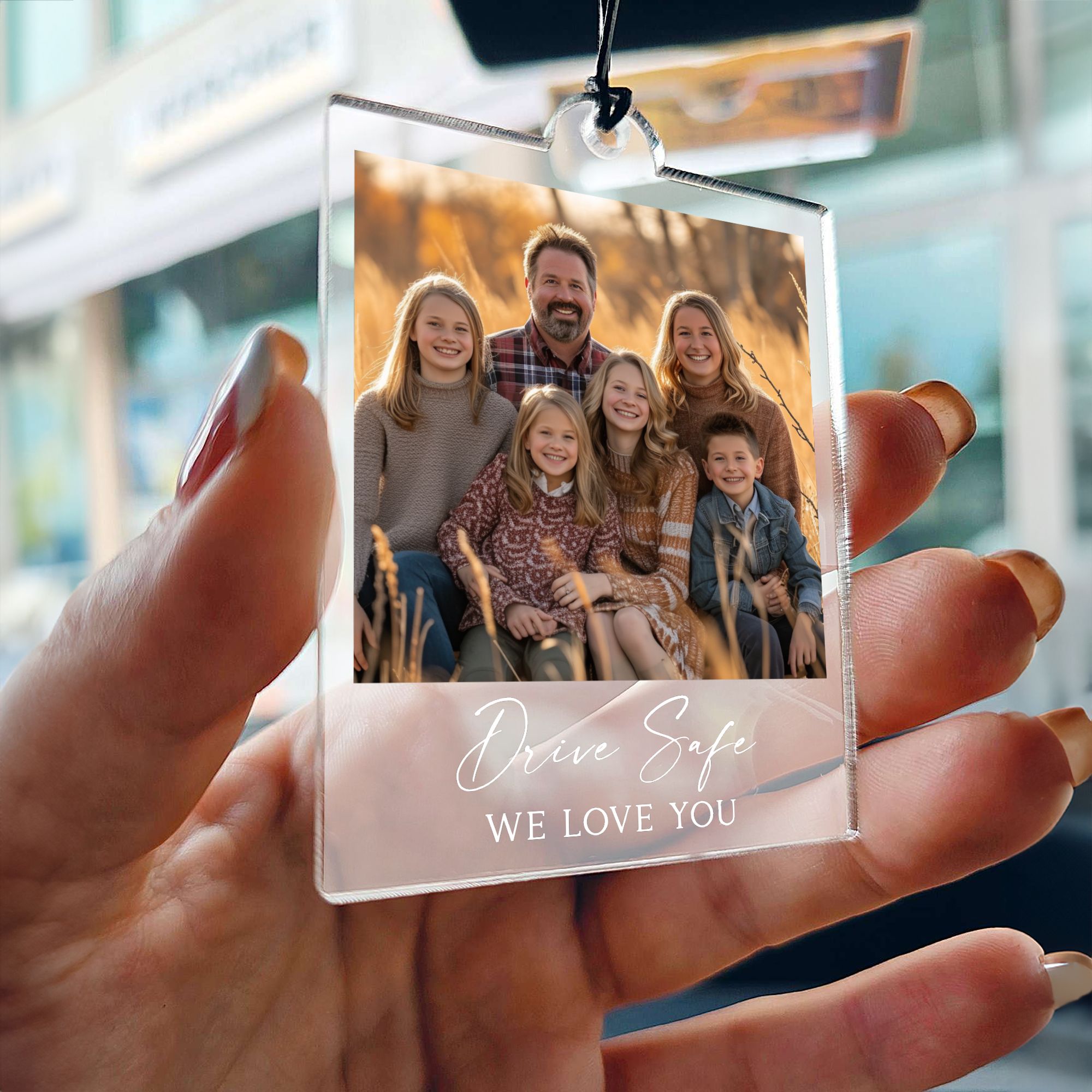 Mock Up Polaroid 13 Personalized Photo Car Ornament, Photo Acrylic Car Ornament