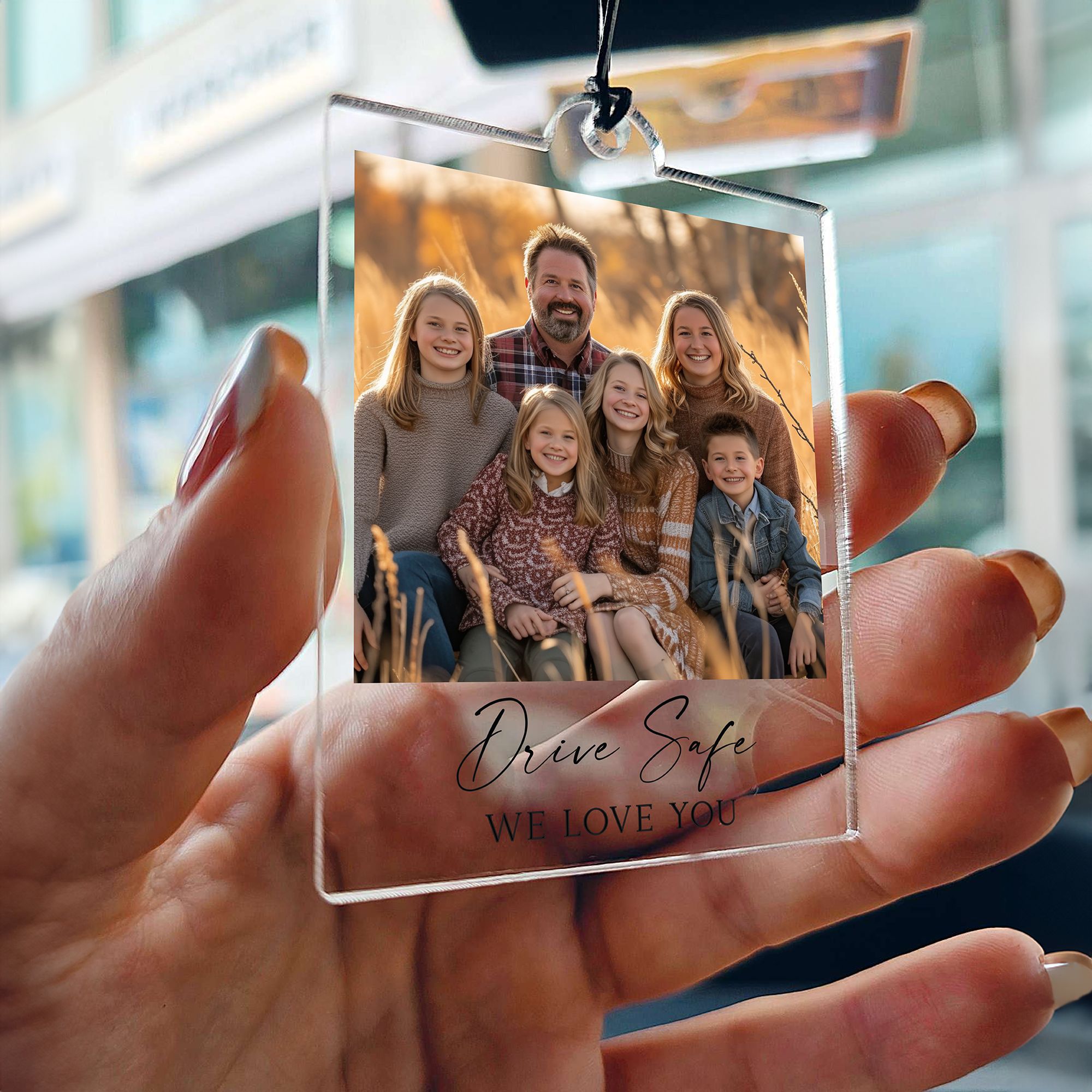 Mock Up Polaroid 2 Personalized Photo Car Ornament, Photo Acrylic Car Ornament