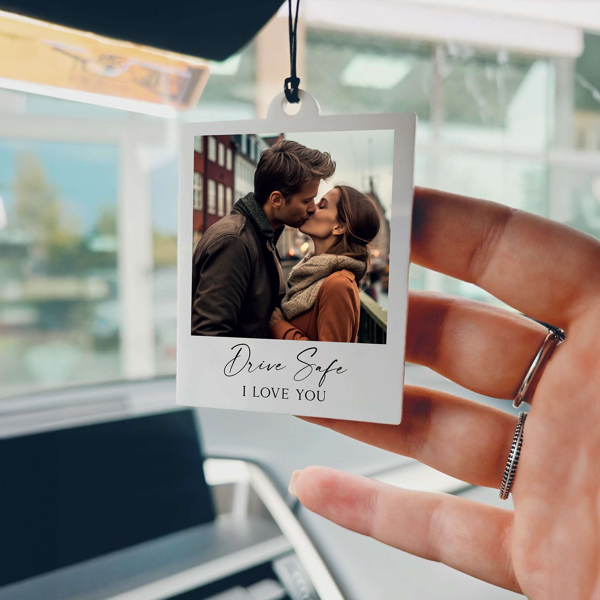 Mock Up Polaroid 3 Personalized Photo Car Ornament, Photo Acrylic Car Ornament