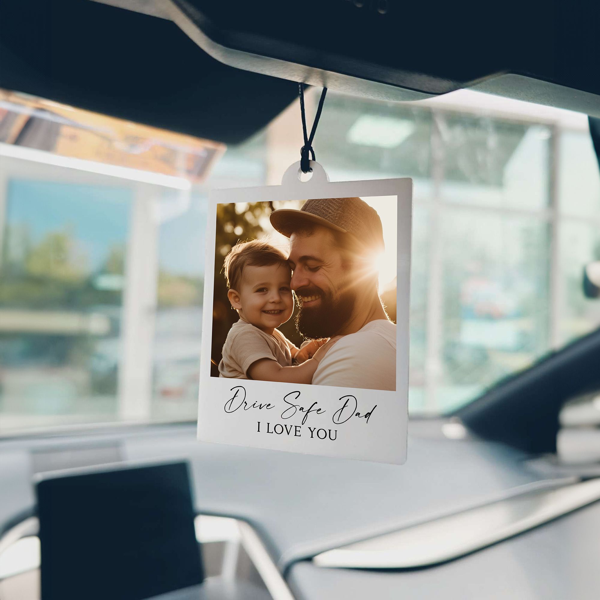 Mock Up Polaroid 5 Personalized Photo Car Ornament, Photo Acrylic Car Ornament