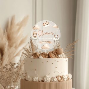 Boho Baby Shower Cake Topper, Acrylic Cake Topper