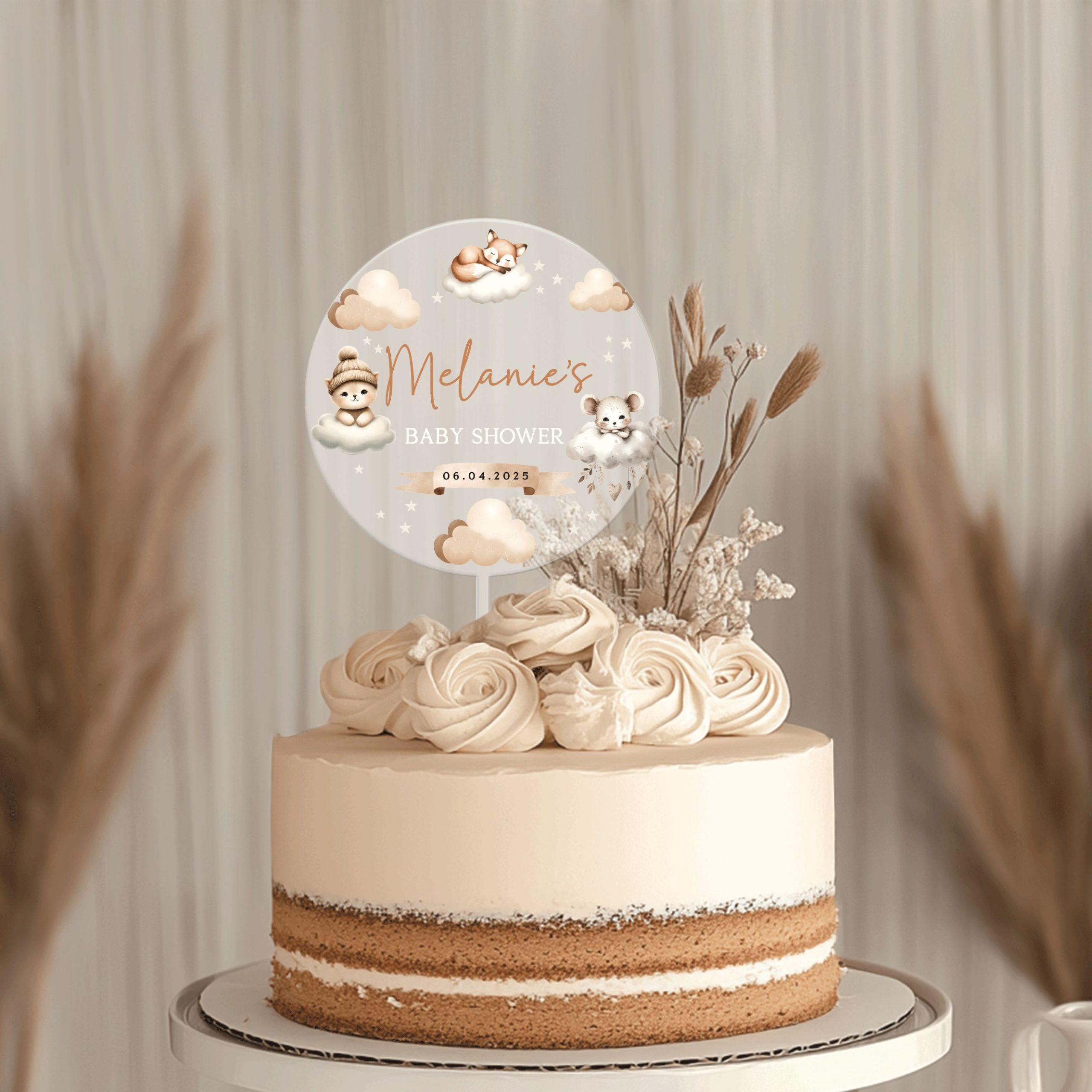 Mock-Up-Sh-FR_0005_Group-12-copy Boho Baby Shower Cake Topper, Acrylic Cake Topper