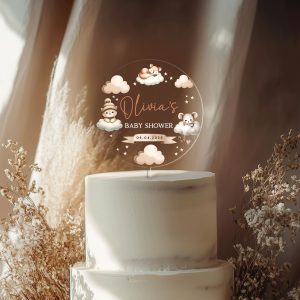 Boho Baby Shower Cake Topper, Acrylic Cake Topper