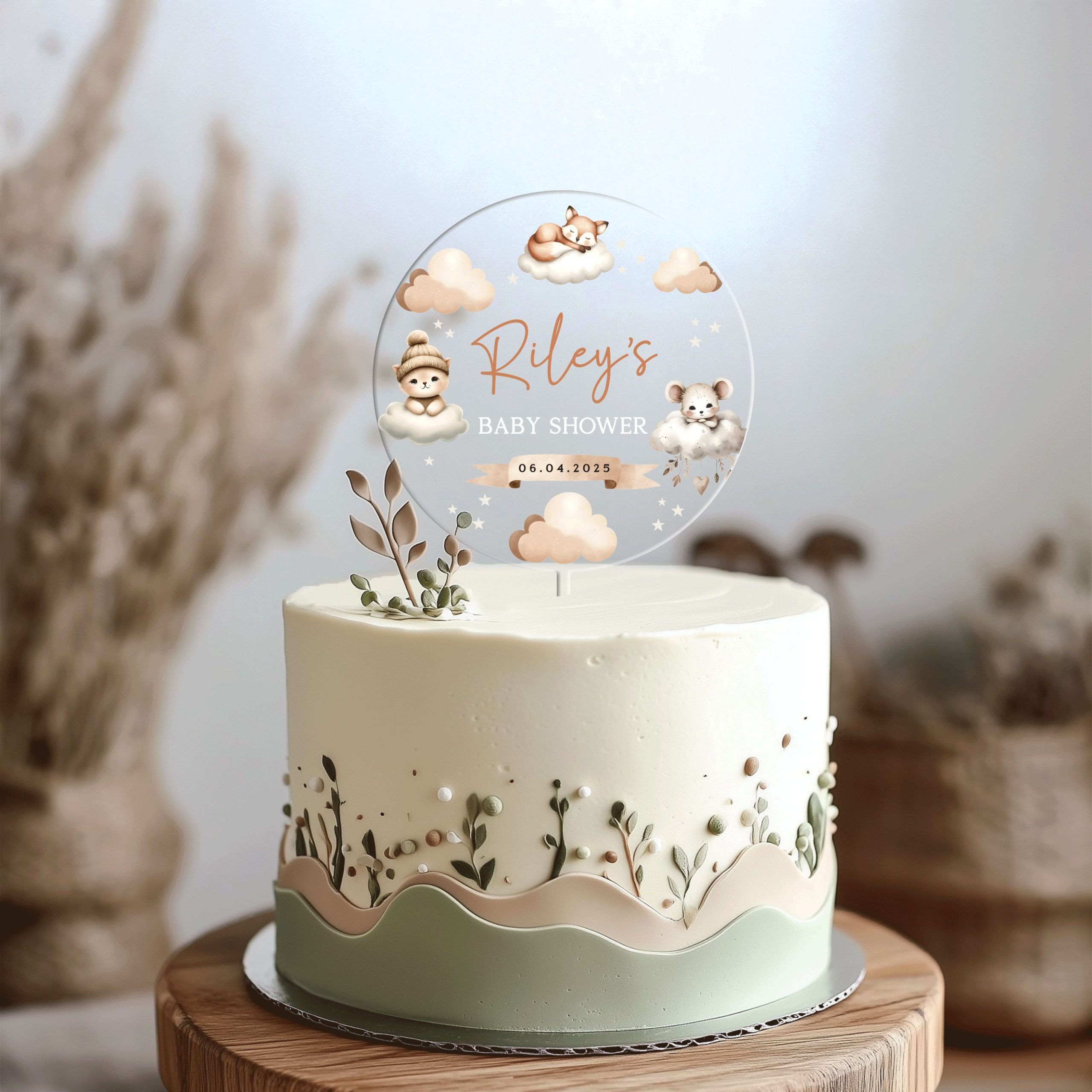 Mock-Up-Sh_0003_Group-10 Boho Baby Shower Cake Topper, Acrylic Cake Topper