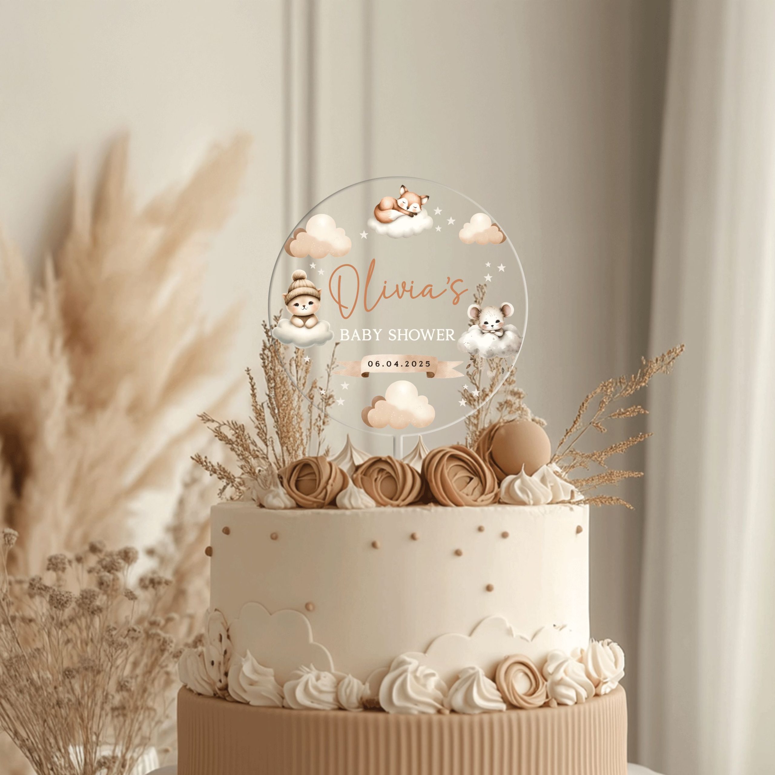 Mock-Up-Sh_0004_Group-11 Boho Baby Shower Cake Topper, Acrylic Cake Topper