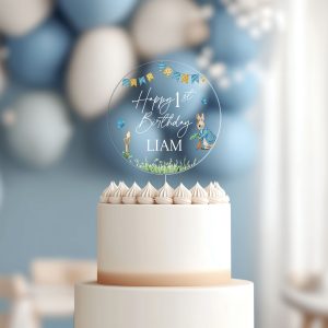 Peter Rabbit 1st Birthday Cake Topper, First Birthday Cake Topper