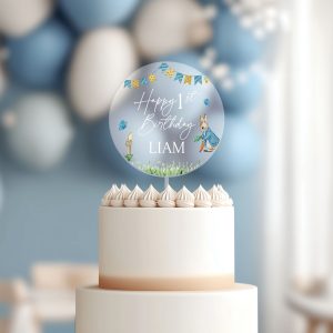 Peter Rabbit 1st Birthday Cake Topper, First Birthday Cake Topper