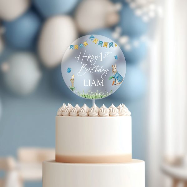 Peter Rabbit 1st Birthday Cake Topper, First Birthday Cake Topper