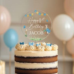 Peter Rabbit 1st Birthday Cake Topper, First Birthday Cake Topper