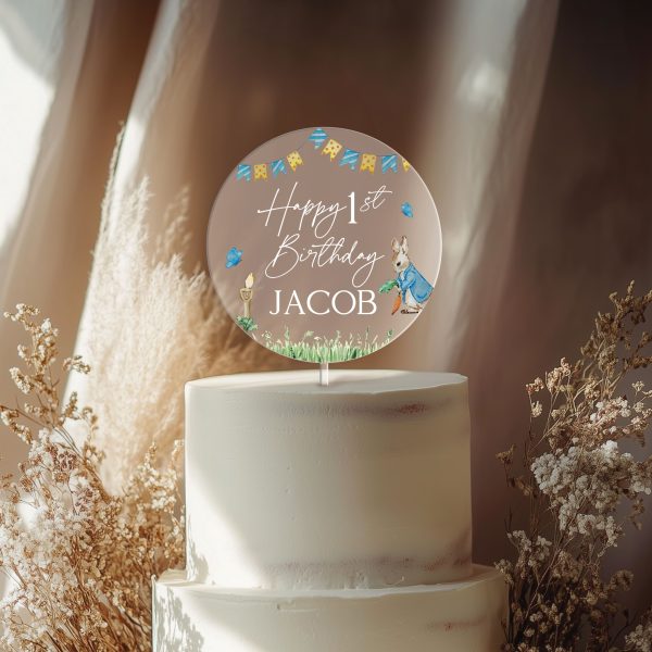 Peter Rabbit 1st Birthday Cake Topper, First Birthday Cake Topper