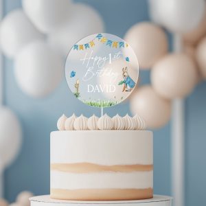 Peter Rabbit 1st Birthday Cake Topper, First Birthday Cake Topper
