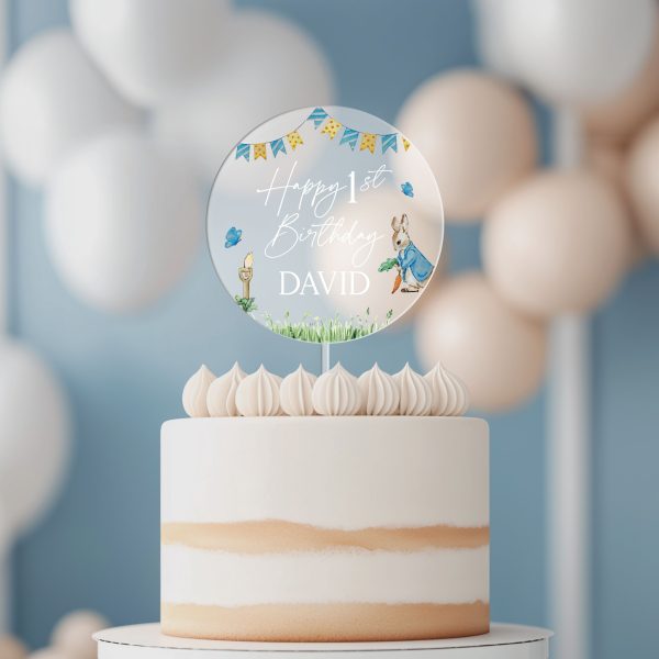 Peter Rabbit 1st Birthday Cake Topper, First Birthday Cake Topper
