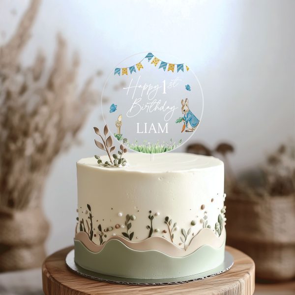 Peter Rabbit 1st Birthday Cake Topper, First Birthday Cake Topper