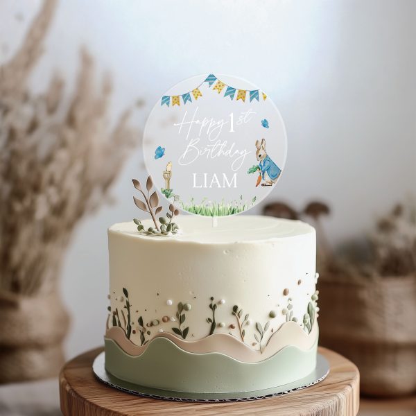 Peter Rabbit 1st Birthday Cake Topper, First Birthday Cake Topper