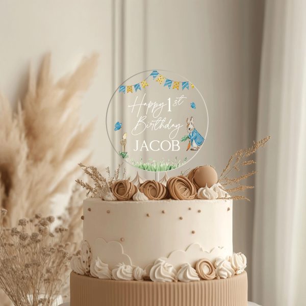 Peter Rabbit 1st Birthday Cake Topper, First Birthday Cake Topper