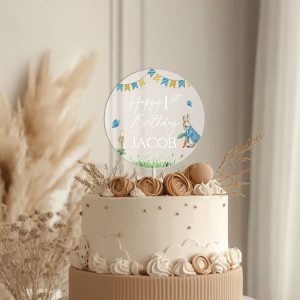 Peter Rabbit 1st Birthday Cake Topper, First Birthday Cake Topper