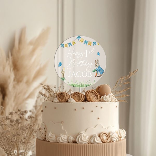 Peter Rabbit 1st Birthday Cake Topper, First Birthday Cake Topper