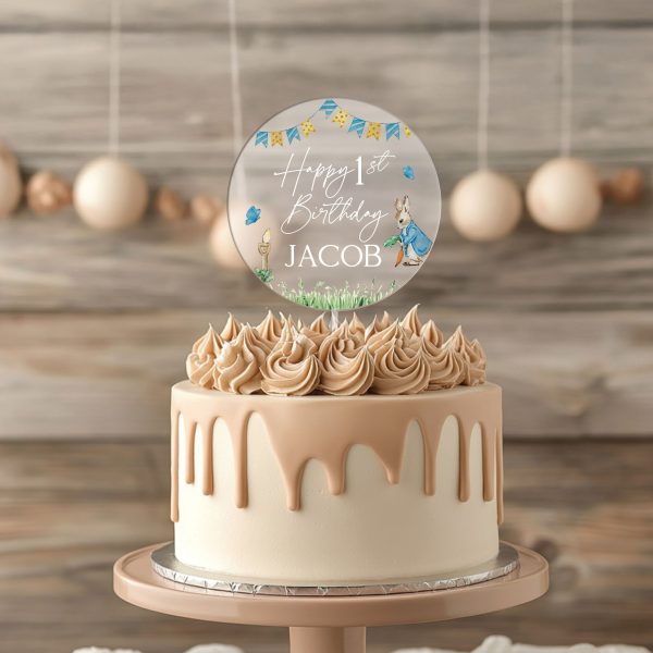Peter Rabbit 1st Birthday Cake Topper, First Birthday Cake Topper