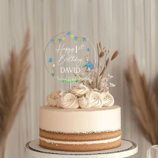 Peter Rabbit 1st Birthday Cake Topper, First Birthday Cake Topper