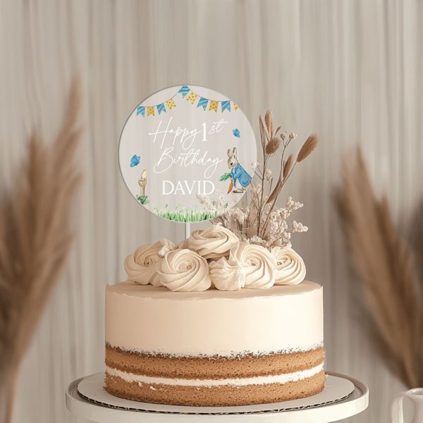 Peter Rabbit 1st Birthday Cake Topper, First Birthday Cake Topper