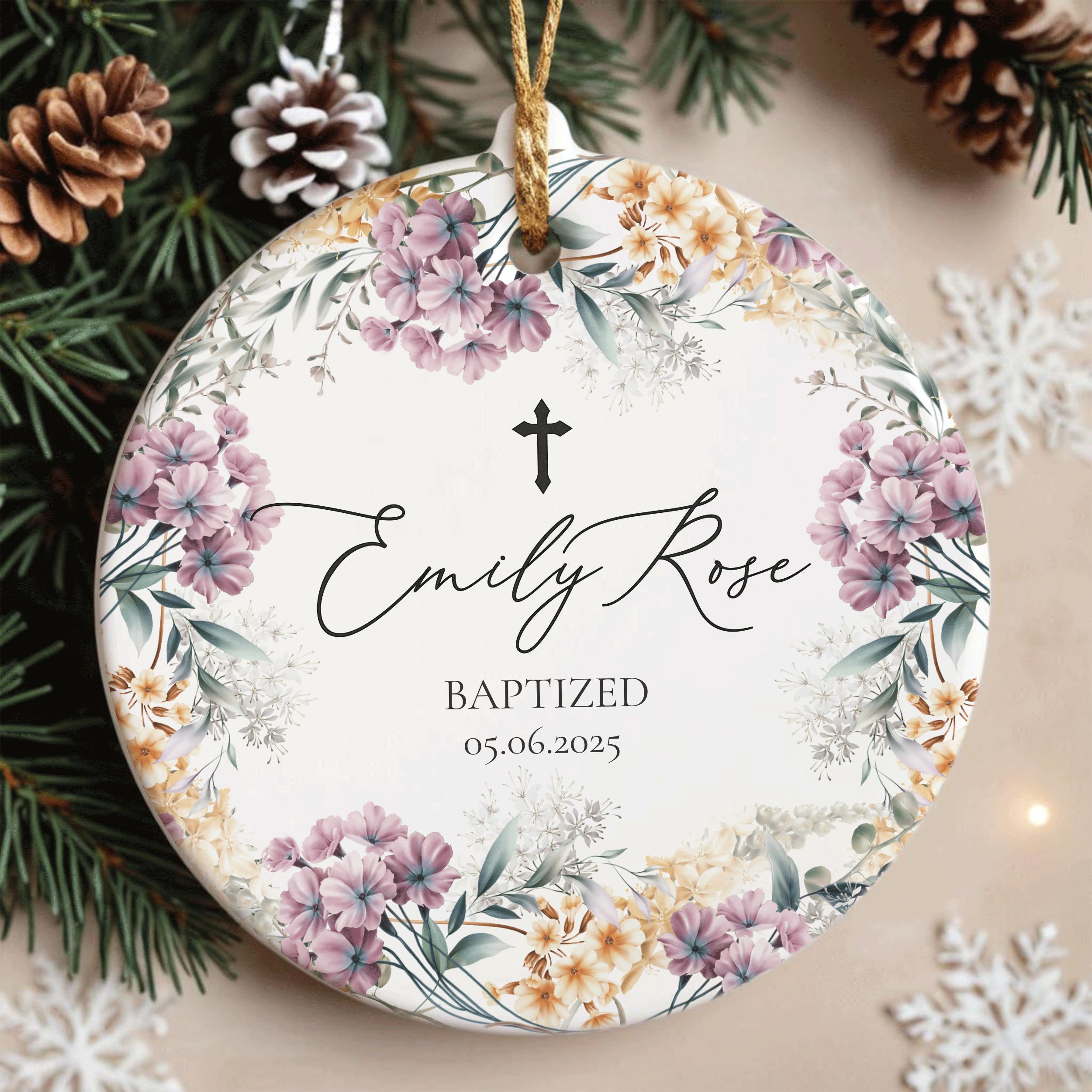 Name-Baprized-Design-1_0001_Group-2 Personalized Baptism Ornament, Elegant Floral Gift for Baby Girl