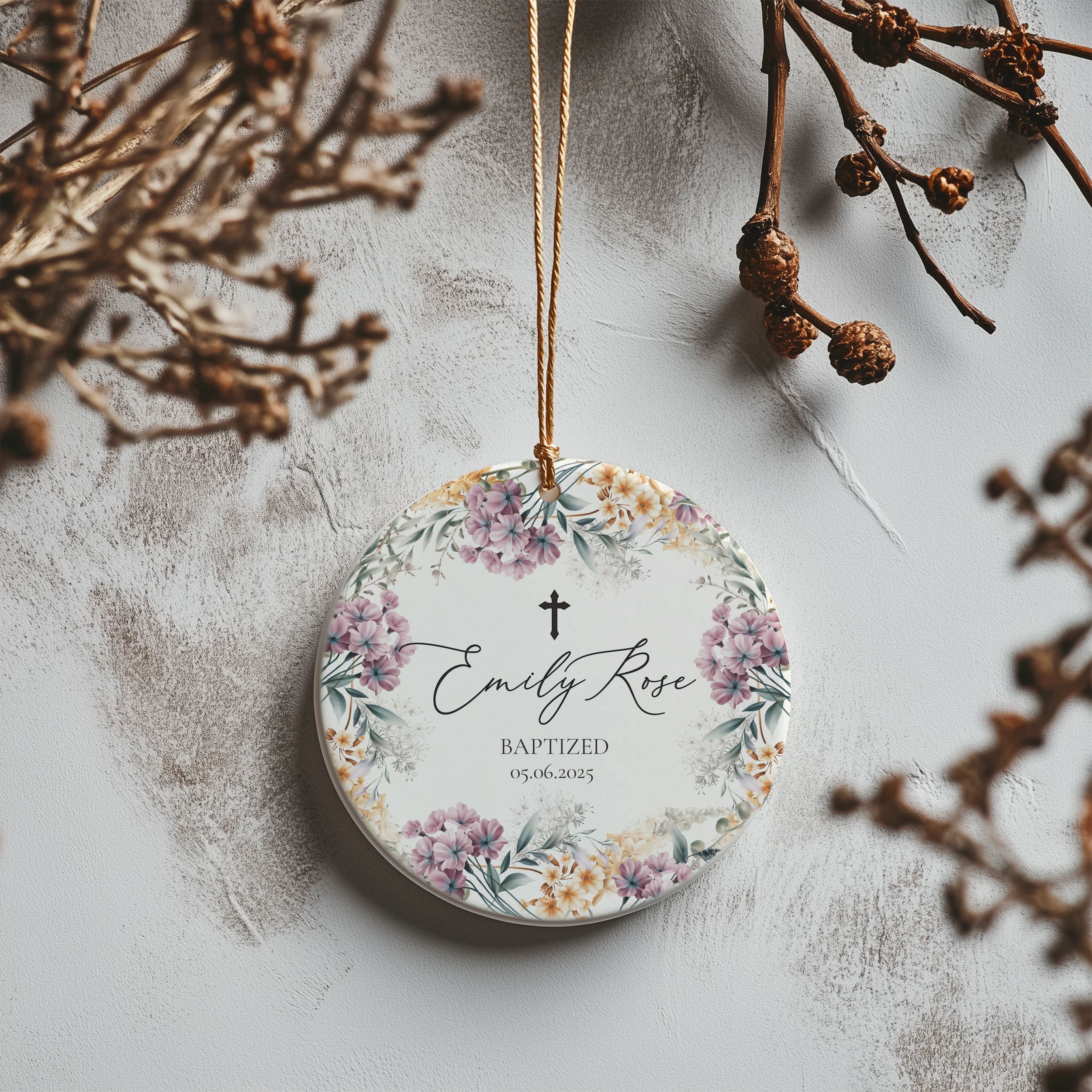 Name-Baprized-Design-1_0006_Group-7 Personalized Baptism Ornament, Elegant Floral Gift for Baby Girl