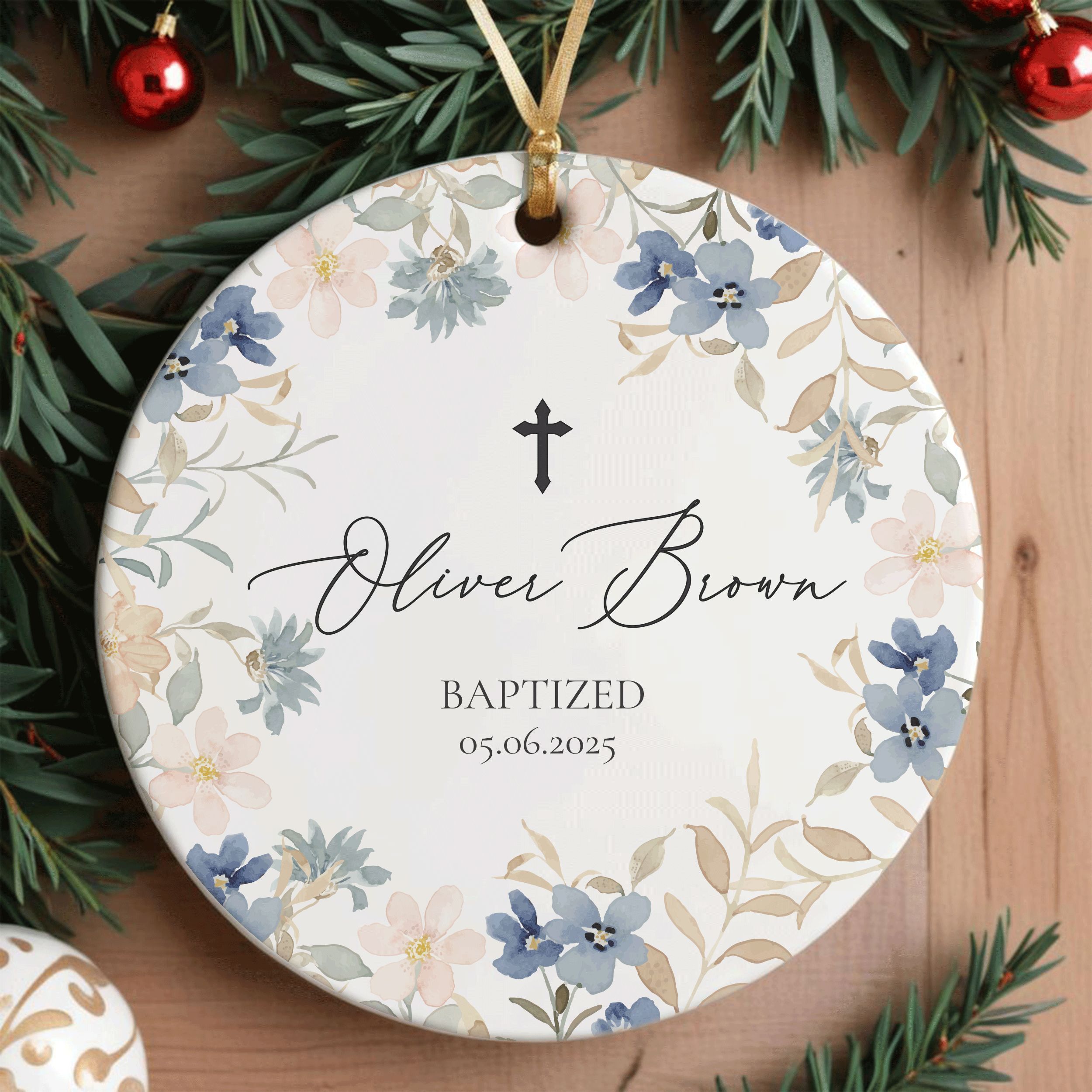 Name-Baprized-Design-3_0000_Group-1 Custom Christening Ornament, Custom Name Baptism Ornament
