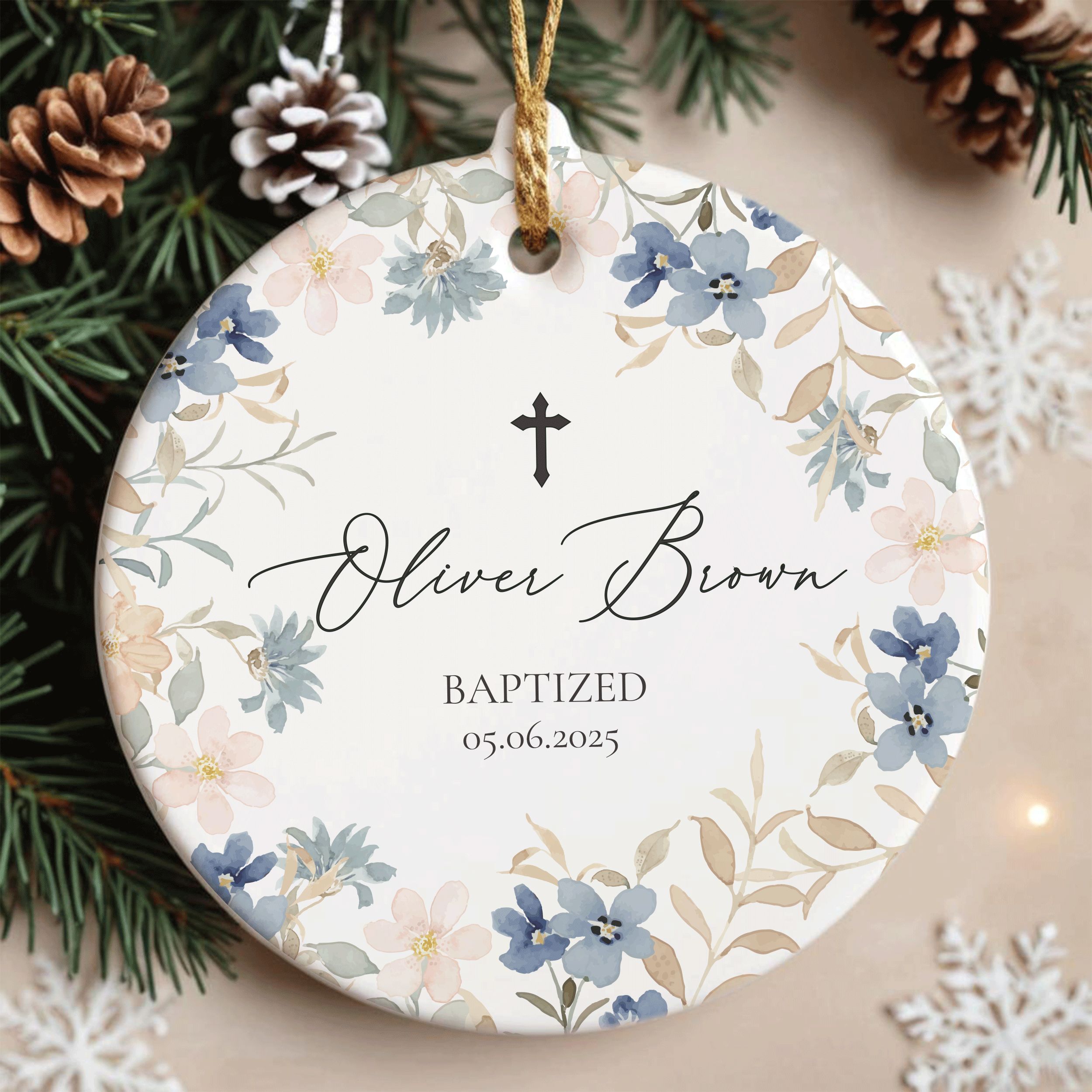 Name-Baprized-Design-3_0001_Group-2 Custom Christening Ornament, Custom Name Baptism Ornament