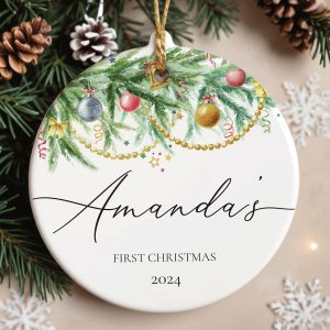 Personalized Baby Christmas Ornament, Baby 1st Christmas Gift