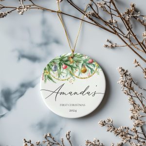 Personalized Baby Christmas Ornament, Baby 1st Christmas Gift
