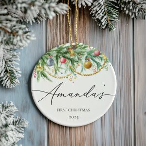 Personalized Baby Christmas Ornament, Baby 1st Christmas Gift
