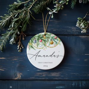 Personalized Baby Christmas Ornament, Baby 1st Christmas Gift
