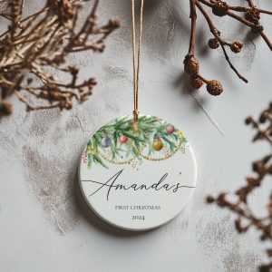 Personalized Baby Christmas Ornament, Baby 1st Christmas Gift