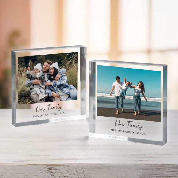 Custom Photo Family Gift, Personalized Photo Acrylic Block