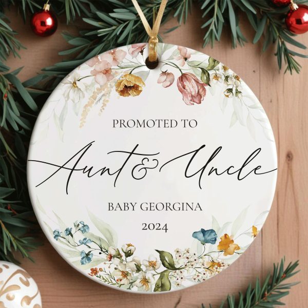 Baby Announcement Ornament, Promoted to Aunt and Uncle