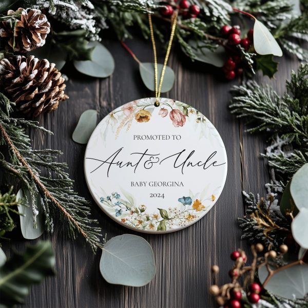 Baby Announcement Ornament, Promoted to Aunt and Uncle