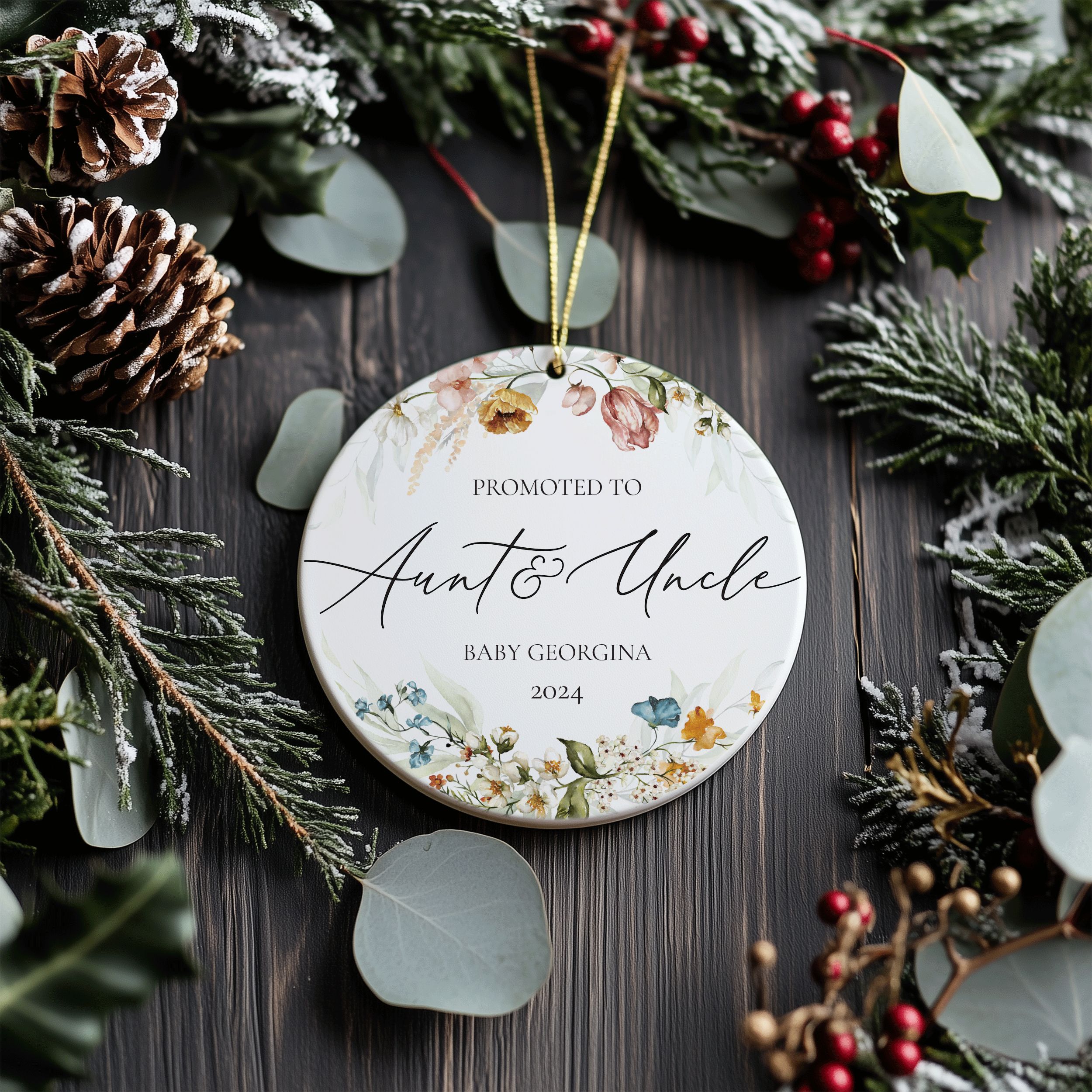 Promoted-to-Aunt-&-Uncle_0002_Group-3 Baby Announcement Ornament, Promoted to Aunt and Uncle