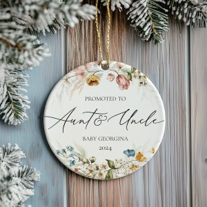 Baby Announcement Ornament, Promoted to Aunt and Uncle