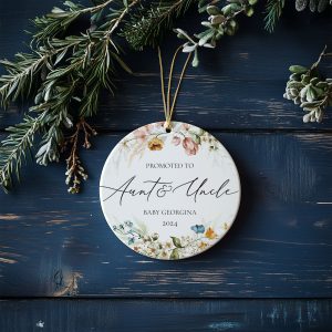 Baby Announcement Ornament, Promoted to Aunt and Uncle