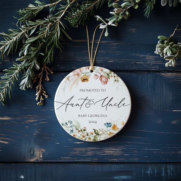Baby Announcement Ornament, Promoted to Aunt and Uncle