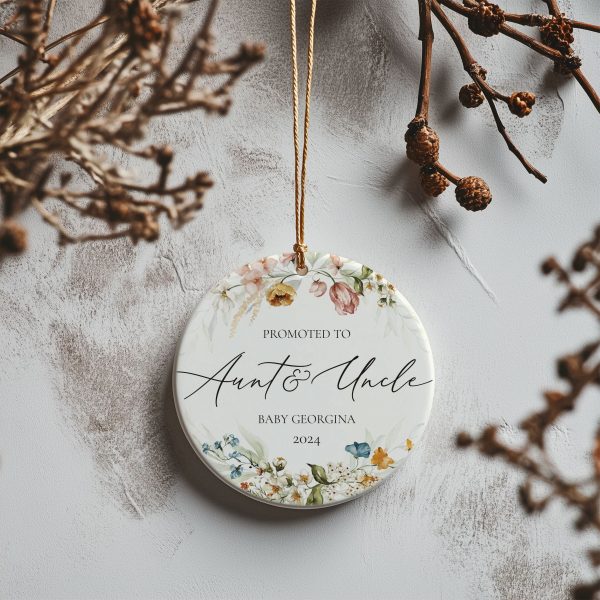 Baby Announcement Ornament, Promoted to Aunt and Uncle