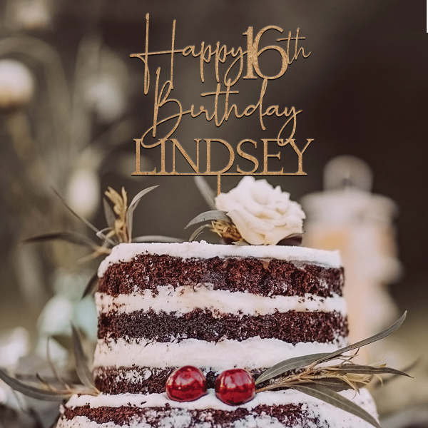 16th Birthday Cake Topper, Personalized Happy Birthday Party
