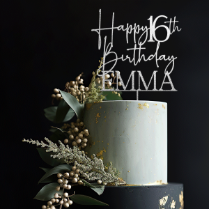 16th Birthday Cake Topper, Personalized Happy Birthday Party