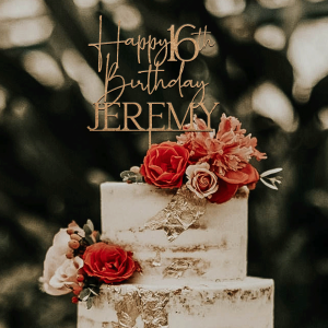 16th Birthday Cake Topper, Personalized Happy Birthday Party