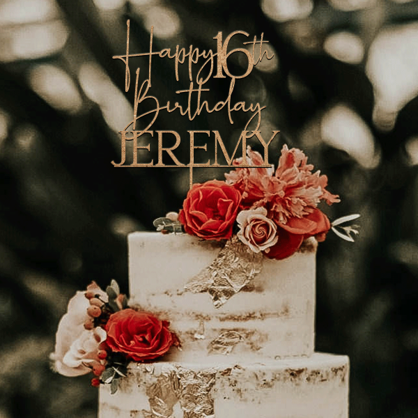 16th Birthday Cake Topper, Personalized Happy Birthday Party