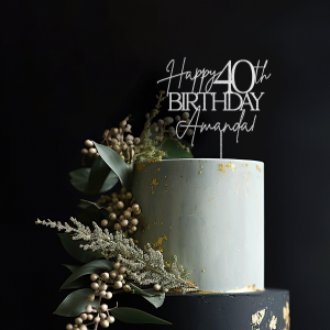 Happy 40th Birthday Cake Topper, Happy 40th Birthday