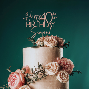 Happy 40th Birthday Cake Topper, Happy 40th Birthday