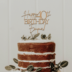 Happy 40th Birthday Cake Topper, Happy 40th Birthday