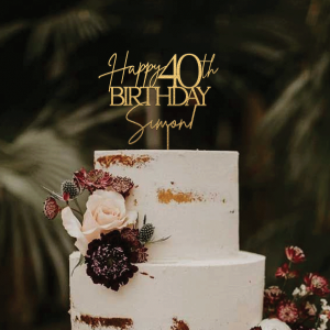 Happy 40th Birthday Cake Topper, Happy 40th Birthday