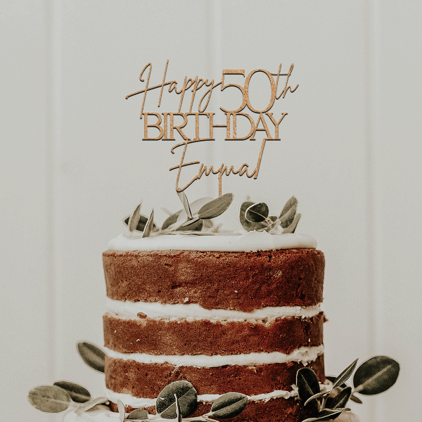 50th Birthday Cake Topper, Happy 50th Anniversary Cake Topper
